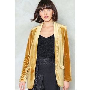 Nasty Gal Gold Velvet Blazer